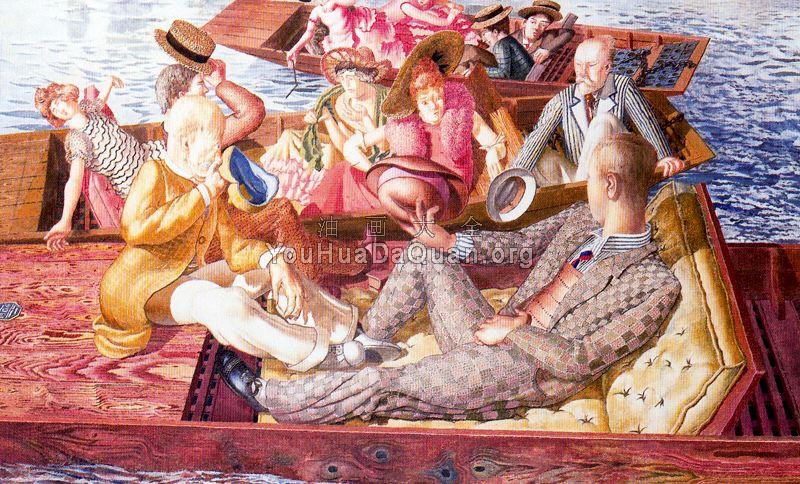 Christ Preaching at Cookham Regata Punts Meeting - 斯坦利·斯宾塞